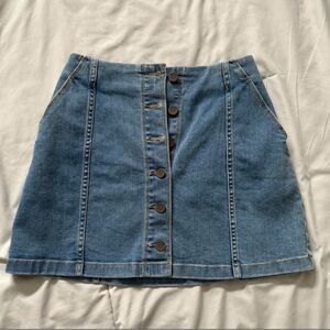 Aritzia Blue Denim Button Skirt